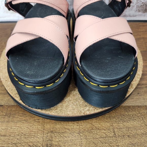 Dr. Martens Voss II Quad Leather Strap Platform Sandals Peach / (US) Size 8 - Picture 12 of 14